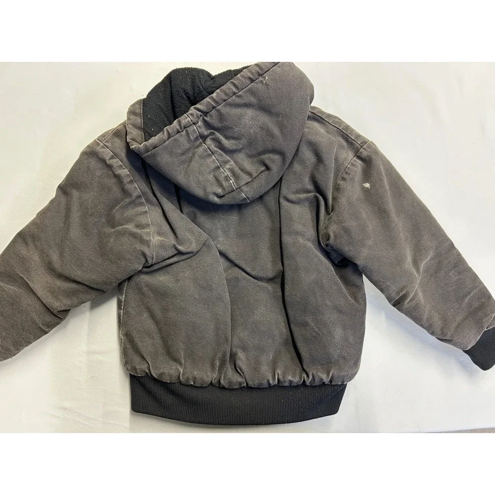 Vintage Polar King by Key Kids Blk Insulated Canvas Hooded Jacket Size 4-6 Small
